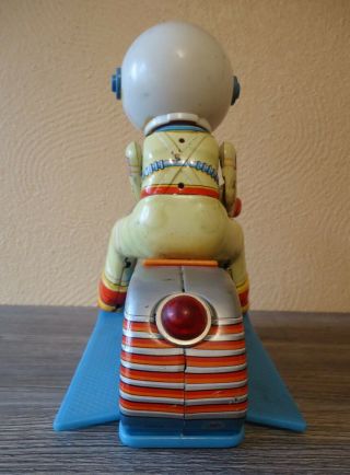1960s VINTAGE SPACE SCOOTER W/TIN ASTRONAUT JAPAN TOY AMICO - TRADEMARK BATTERY OP 3