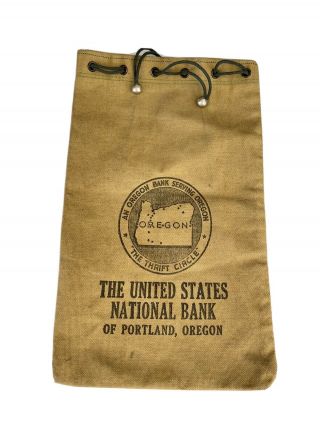 Vintage United States National Bank Of Portland Oregon Bank Deposit Bag S9