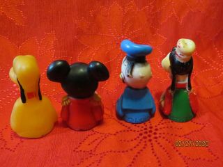 4 Vintage Walt Disney Mickey Mouse Donald Duck Pluto Goofy Finger Puppets PVC 3