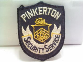 Large Vintage Pinkerton Security Service Patch 4 1/2” High X 3 1/2 " Wide