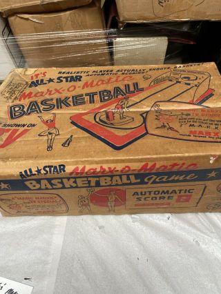 Vintage 1950’s Marx - O - Matic All Star Basketball Game With Ball And Box