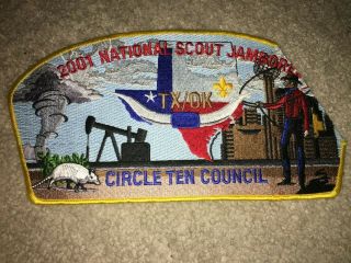 Boy Scout Bsa Circle Ten Council Texas Cut 2001 National Jamboree Jacket Patch