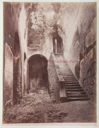 Bacoli Piscina Mirabilo Mirabilis Italie Vintage Albumen Albuminé,  Ca 1880