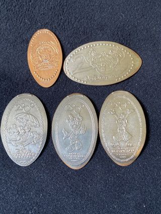 2000 Official Disneyana Convention Set Mickey Wdw 4 Pressed Elongated Quarters