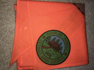 Boy Scout Camp Charles Howell 1974 Map Detroit Area Michigan Council Neckerchief