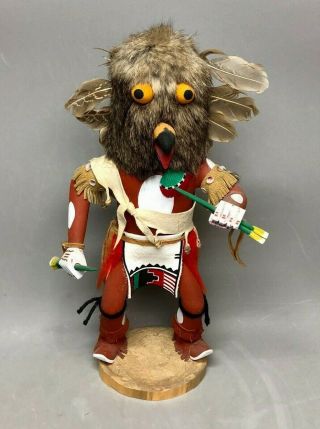 Vintage 14 " Tall Kachina Doll Owl Native American Figure Signed By Al Benany