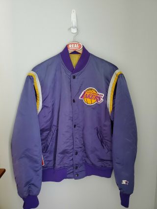 Vintage 90s Los Angeles Lakers Satin Starter Jacket Men 