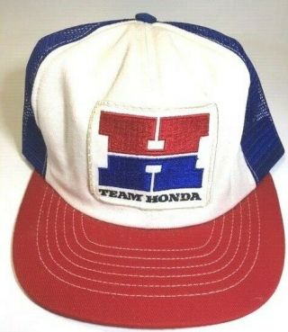 Team America Honda Motor Racing Red Blue Vintage Snap Back Baseball Cap Hat
