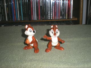 2 Disney,  Chip And Dale Chipmunks Porcelain Figurines (awe Cond) Japan