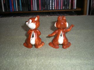 2 Disney,  Chip and Dale Chipmunks porcelain Figurines (awe cond) Japan 3