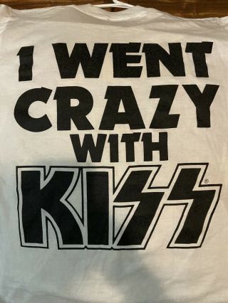 Vintage KISS Crazy Nights “I Went Crazy With KISS” 1987 Concert T - shirt MEDIUM 3