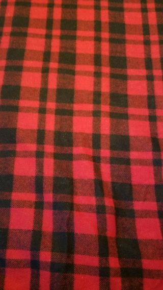 Vintage/classic Ralph Lauren Red/black Plaid Wool Blanket 70 " X 90 "