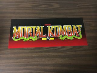 Mortal Kombat Video Arcade Game Marquee,  Midway 1992