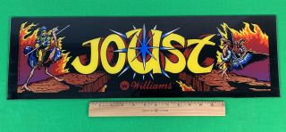 Vintage Williams Joust Arcade Game Room Sign Face Plate Marquee 24.  25 " X 7.  50