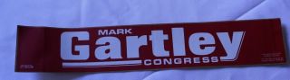 1970s Vintage Political Bumper Sticker Mark Gartley Congress Democrat Maine