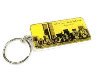 Pre - 9/11 World Trade Center Twin Towers Enameled Keychain Key Ring,  Jersey City