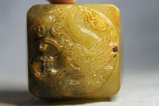 Handmade Decorative Ancient Old Jade Carved Auspicious Dragon Exquisite Statue