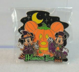 Disney Dlr Pin 2011 Happy Halloween Time Mickey Minnie Mouse
