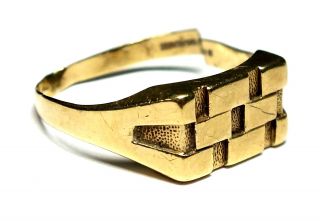 Men ' s Vintage.  375 9ct YELLOW GOLD Art Deco Design Signet Ring,  W,  3.  22g - N28 2