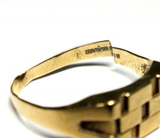 Men ' s Vintage.  375 9ct YELLOW GOLD Art Deco Design Signet Ring,  W,  3.  22g - N28 3