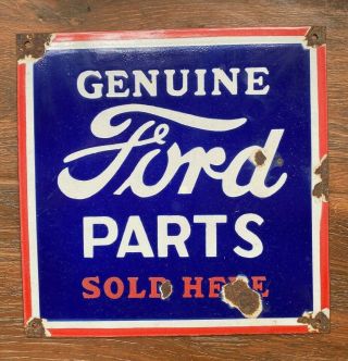 Vintage " Ford " Parts Porcelain Enamel Sign 15 " X15 "