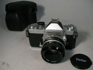Vtg Nikon Nikkormat Ft3 Film Slr Camera W 50mm F2 Nikor Lens & Case
