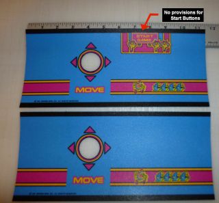 Multicade 11 Inch Ms Pac Man Cocktail Control Panel Overlay Without Start Table