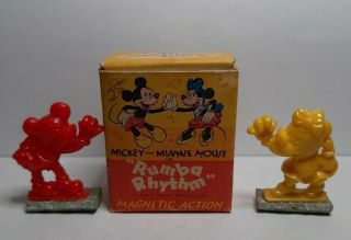 Vintage Disney Mickey And Minnie Dancing Magnetic Toy Rumba Rhythm
