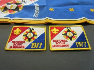 Vintage Boy Scout 1977 National Scout Jamboree Neckerchief & Patches 3