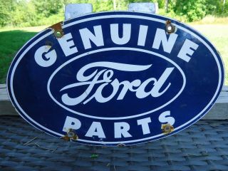 Old Vintage 1950s Ford Motor Company Parts Porcelain Car Truck Dealership Sign