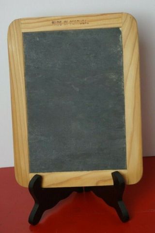 Vintage School Slate Childs Chalkboard 2 Sided Wood Frame Made In Portugal B
