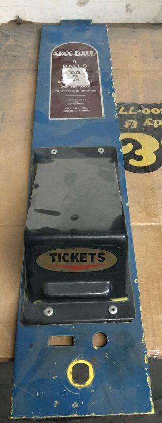 Skee Ball Skeeball Ticket Alley Cover.  Has Ticket Dispenser Lid & Decal