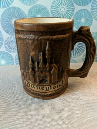 Disneyland Faux Wood Coffee Mug Vintage Ceramic