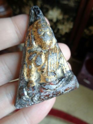 Antique Clay Fired Ayutthayan Buddha Shrine Amulet Fragment.