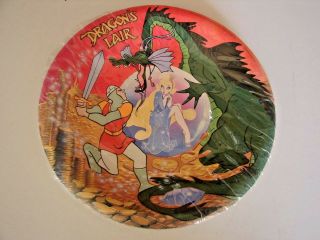 Rare Dragons Lair Arcade Laser Disc Game 8 Paper Plates 1983 Don Bluth