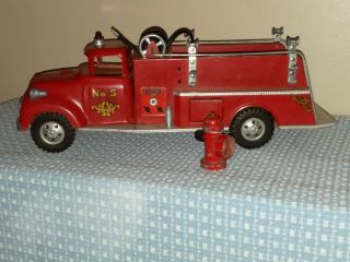 Vintage Tonka Toy No.  5 Pumper Fire Truck Circa 1950 With Fire Hydrant