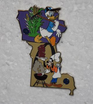 Disney American Adventure Pin Ia Mo Iowa Missouri 2018 Map Donald Goofy