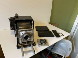Vintage Graflex Speed Graphic Camera With 2 Lenses See Desc