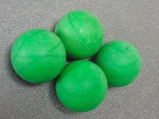 4 Green Skee Ball Balls.  Size 3 Inch.  8oz.  Each.