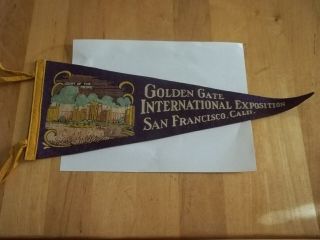 1939 - 1940 Felt Pennant Advertising Golden Gate International Expo San Francisco