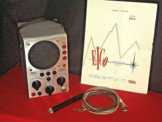 Vintage Eico Model 145a Signal Tracer With Probe & Book -