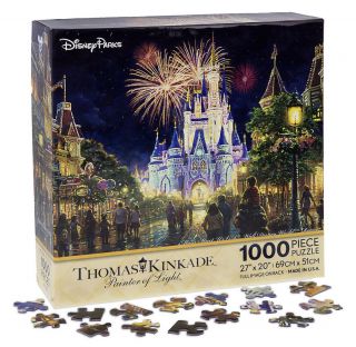 Thomas Kinkade Main Street Usa Walt Disney World Parks Castle Puzzle 1000 Piece