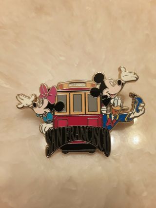 Disney Mickey Mouse Minnie Mouse Donald Duck San Francisco Cable Car Pin