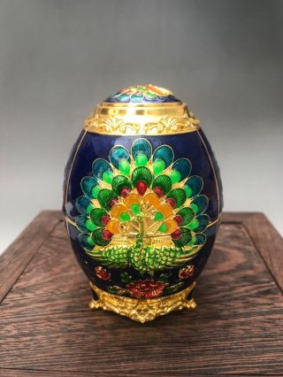 Chinese Hand Make Cloisonne Peacock Toothpick Holder A61
