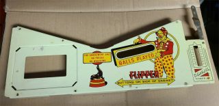 1957 Gottlieb World Champ Pinball Machine Woodrail Apron