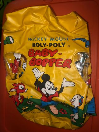Vtg Disney Mickey Mouse Roly Poly Baby Bopper Inflatable Punching Bag Toy 1977