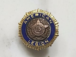 Vintage Us American Legion Gold Bronze Pin Screwback Pat.  De.  54296