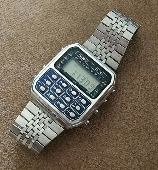 Vintage Casio C - 701 Calculator Dual Time Lcd Watch From 1980 Module 133 Japan