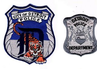 Police Patch City Of Detroit Michigan Tigers Baseball Security Set Of 2
