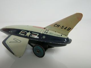 Vintage 1950 ' s Haji Japan Tin Friction Space Jet/ Airplane CM - 548 6 